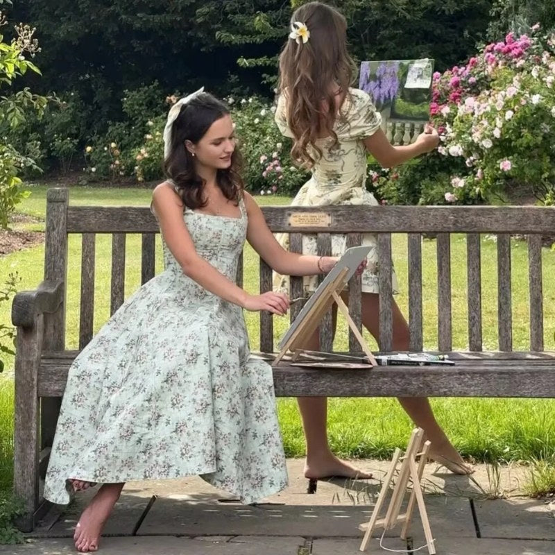 Suninheart zomer elegante veterjurk 2025, nieuwkomers bloemenprint midi-jurk dames sexy jurk voor vakantie verjaardag