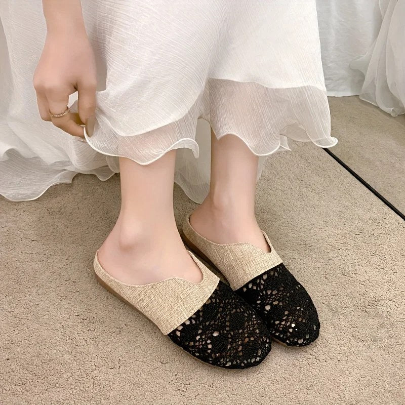 Vrouwen Geweven Slippers Platte Slides Mode Vrouwen Cover Teen Vrouwelijke Muilezel Luxe 2025, Muilezels Casual Flats Schoenen